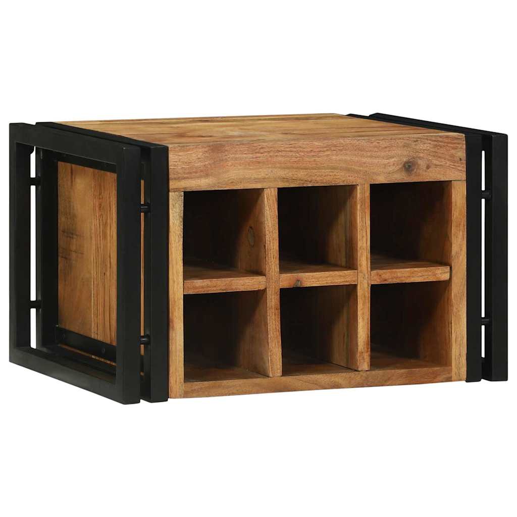 Weinregal Braun und Schwarz 46 x 35 x 27,5 cm Massivholz Akazie