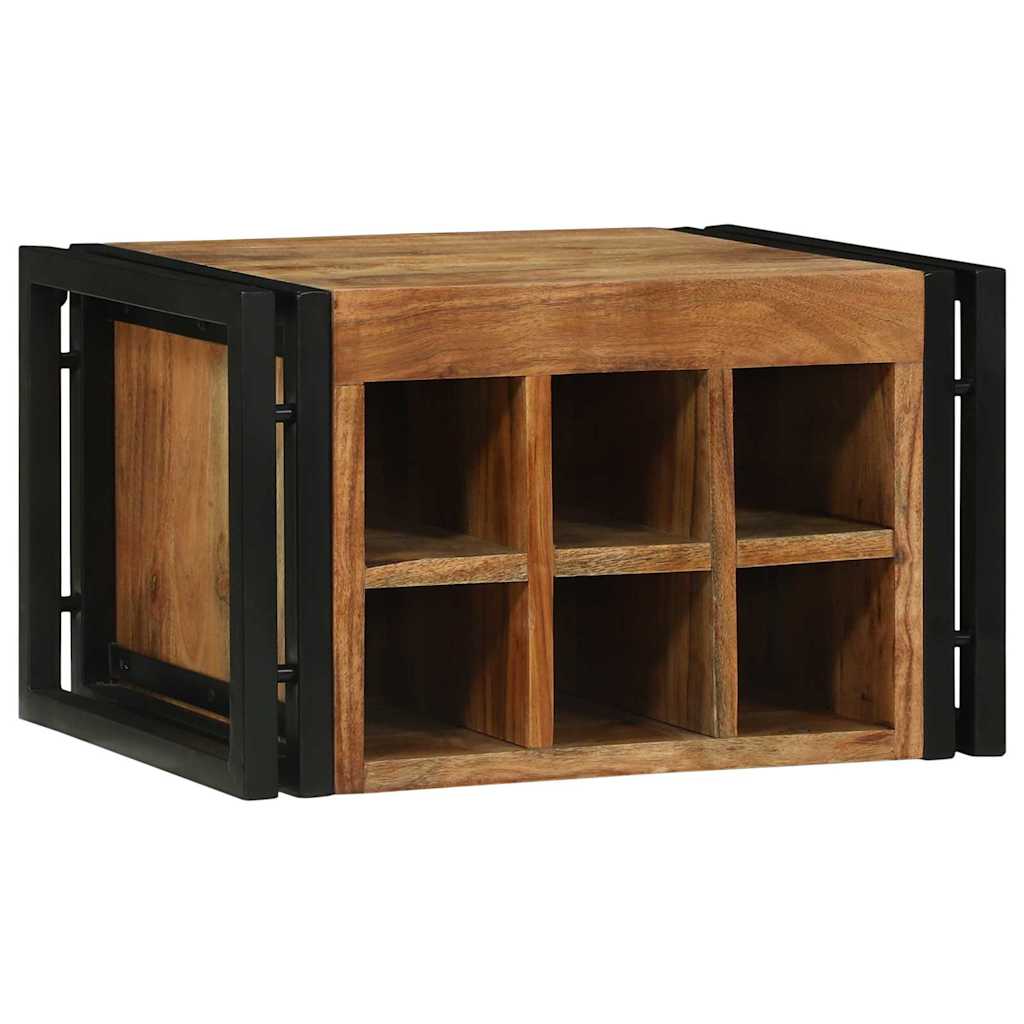 Weinregal Braun und Schwarz 46 x 35 x 27,5 cm Massivholz Akazie