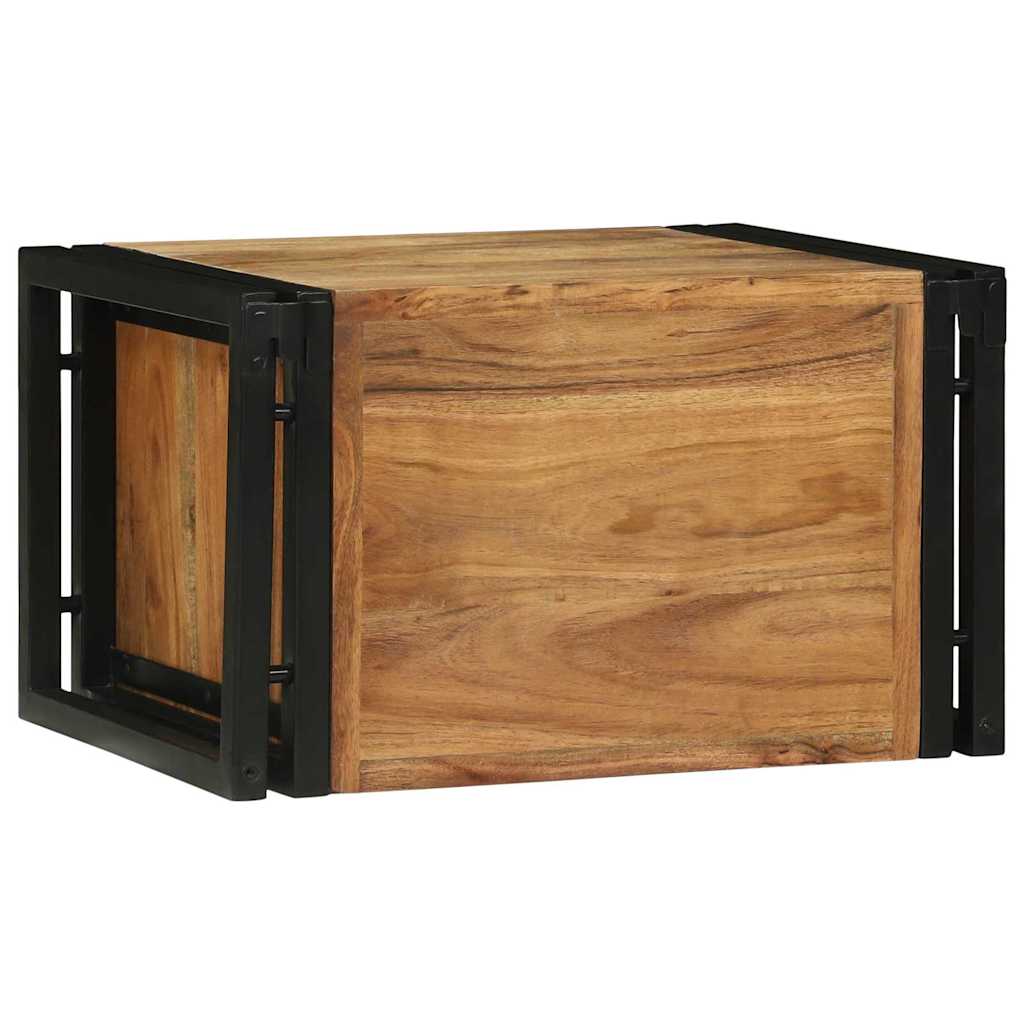 Weinregal Braun und Schwarz 46 x 35 x 27,5 cm Massivholz Akazie