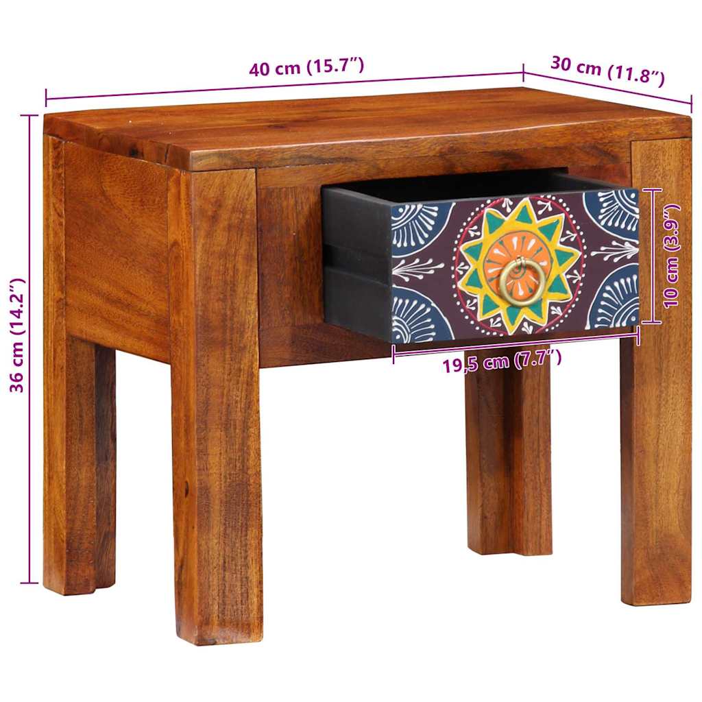 Beistelltisch mit Schubladen mit Speicher Braun 40 x 30 x 36 cm