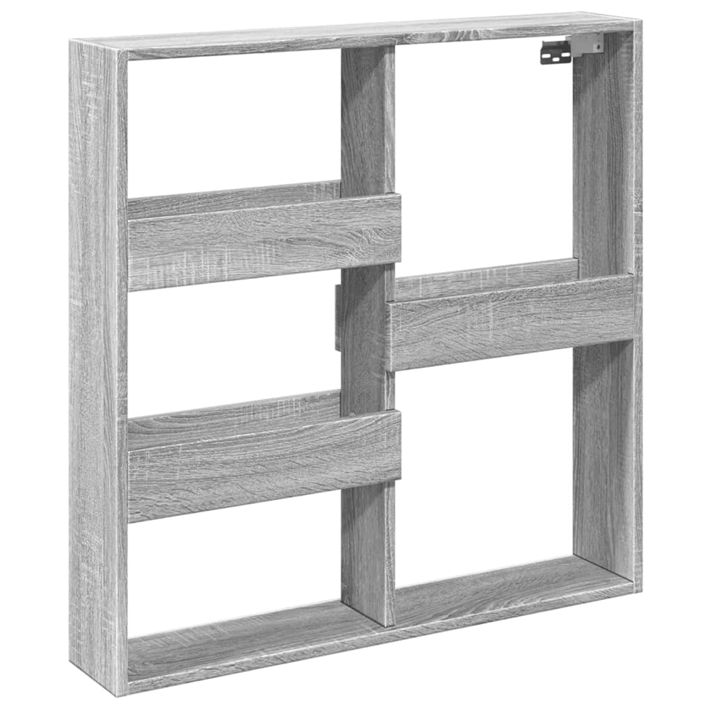 Wall Cabinet Grey Sonoma 80x15x80 cm Wood Material