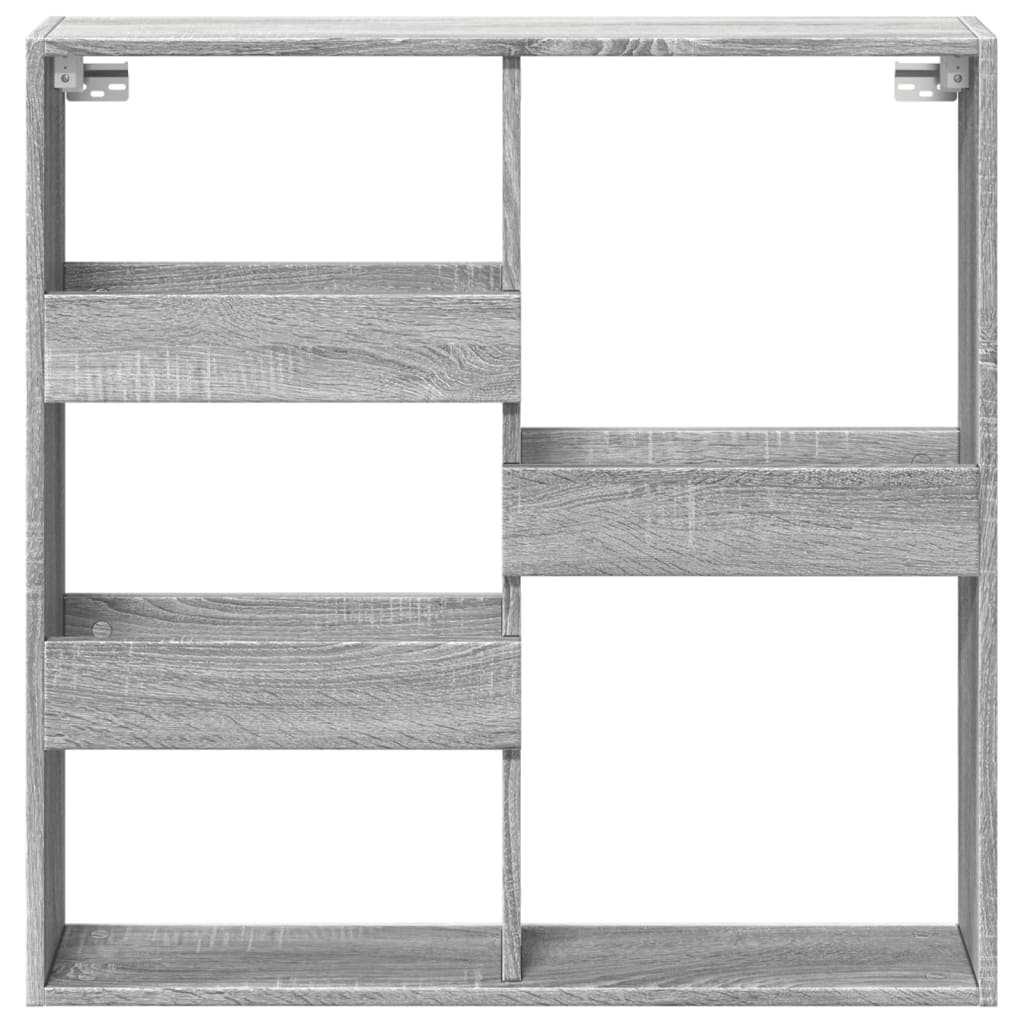 Wall Cabinet Grey Sonoma 80x15x80 cm Wood Material