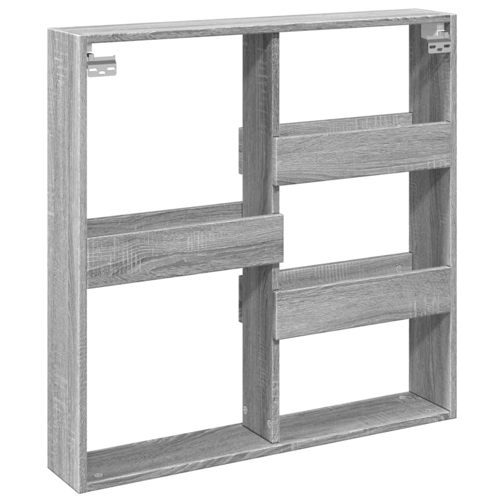 Wall Cabinet Grey Sonoma 80x15x80 cm Wood Material