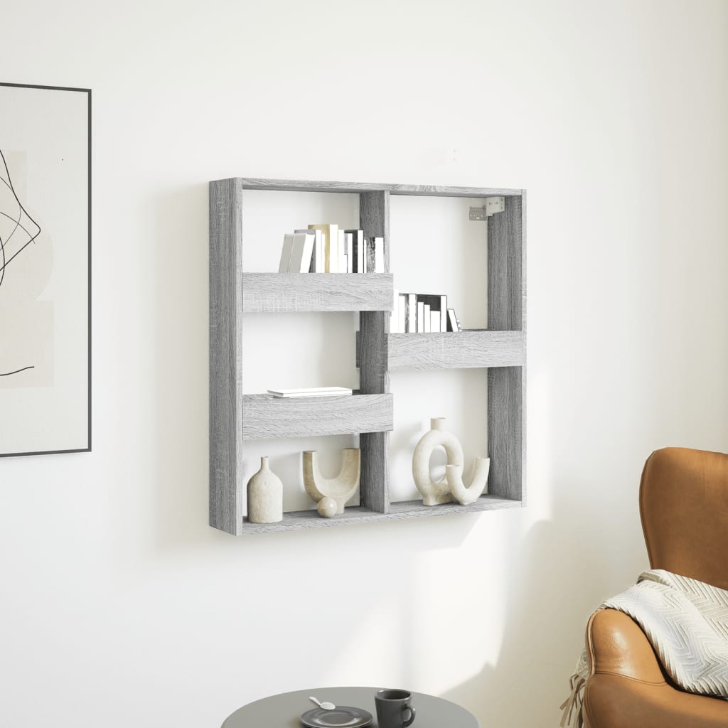 Wall Cabinet Grey Sonoma 80x15x80 cm Wood Material