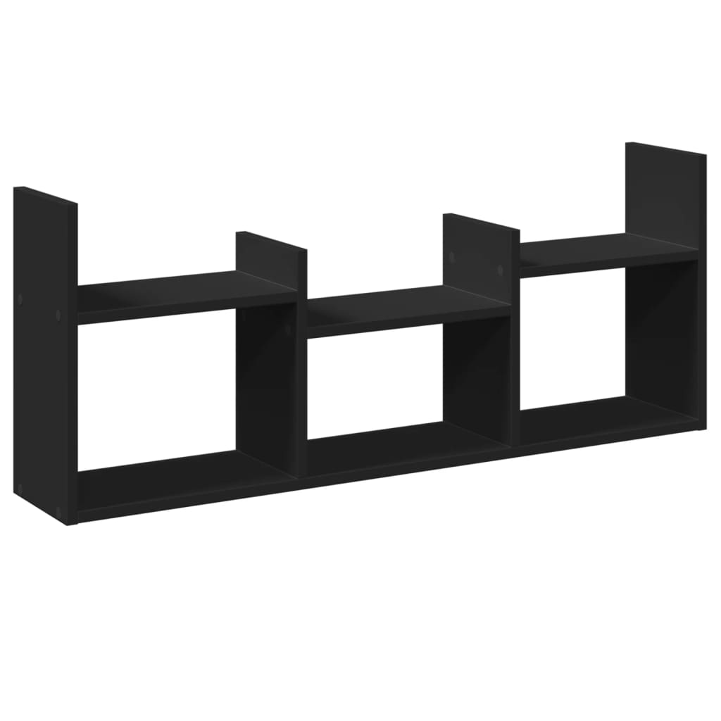 Wall Cabinet 100x18x40 cm Black Wood Material