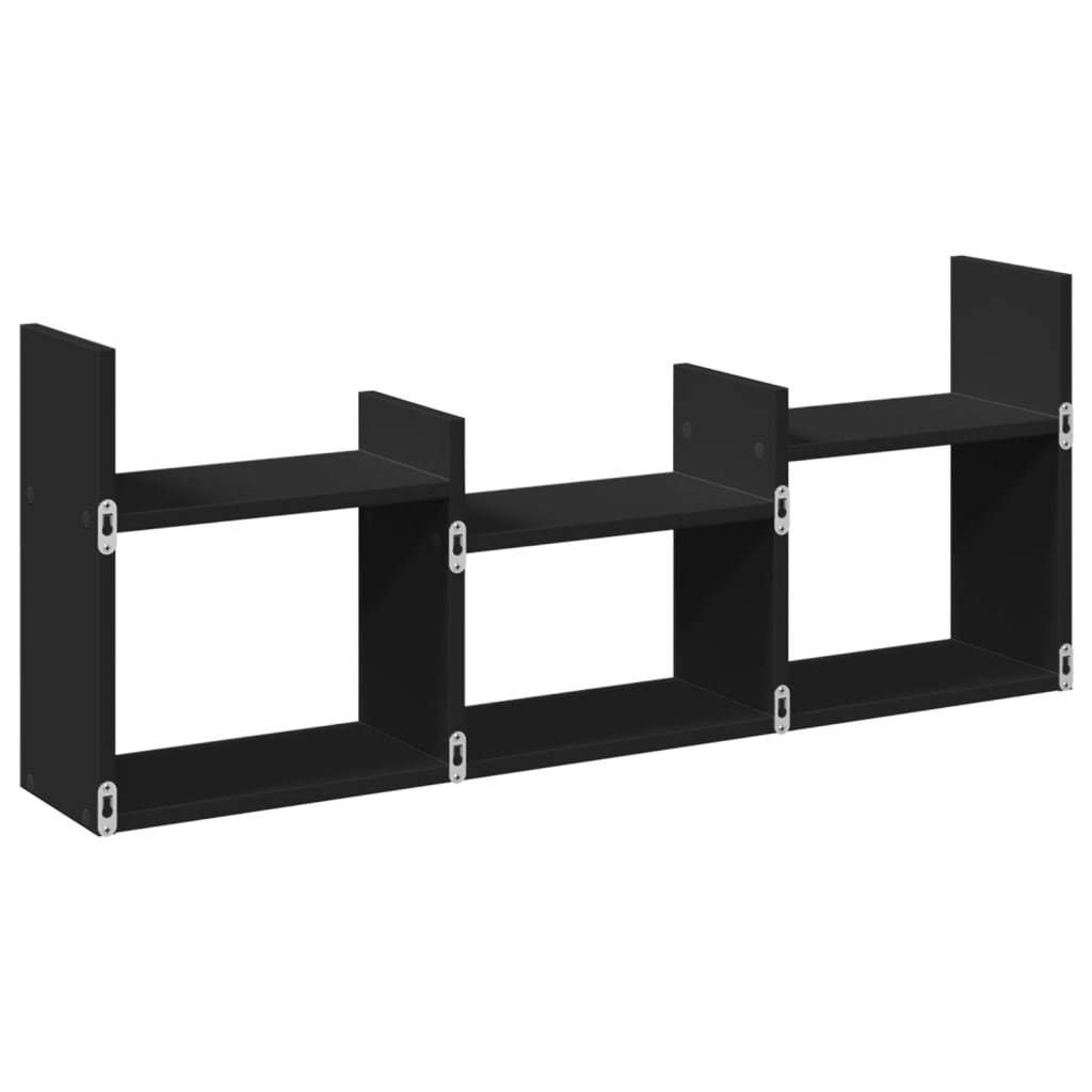 Wall Cabinet 100x18x40 cm Black Wood Material