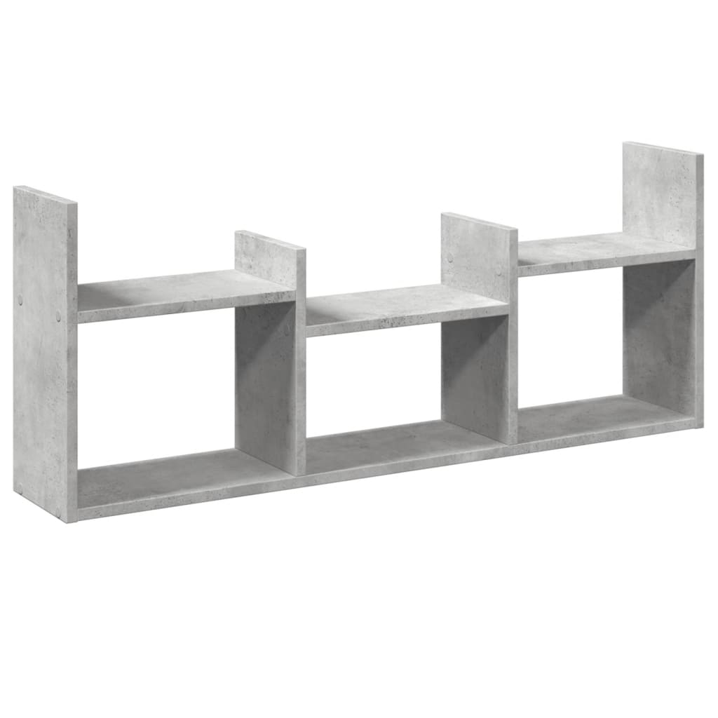 Wall Cabinet 100x18x40 cm Concrete Grey Wood Material