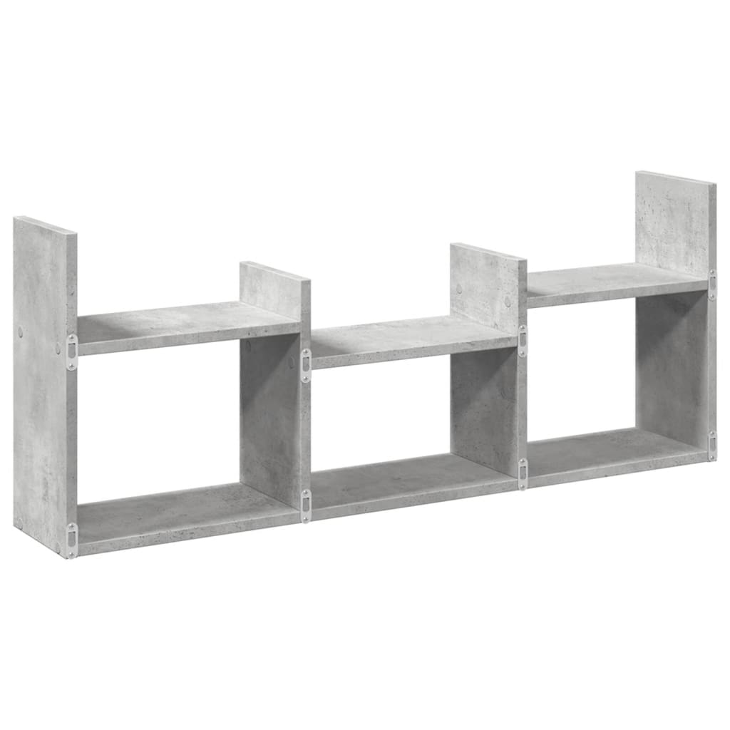 Wall Cabinet 100x18x40 cm Concrete Grey Wood Material