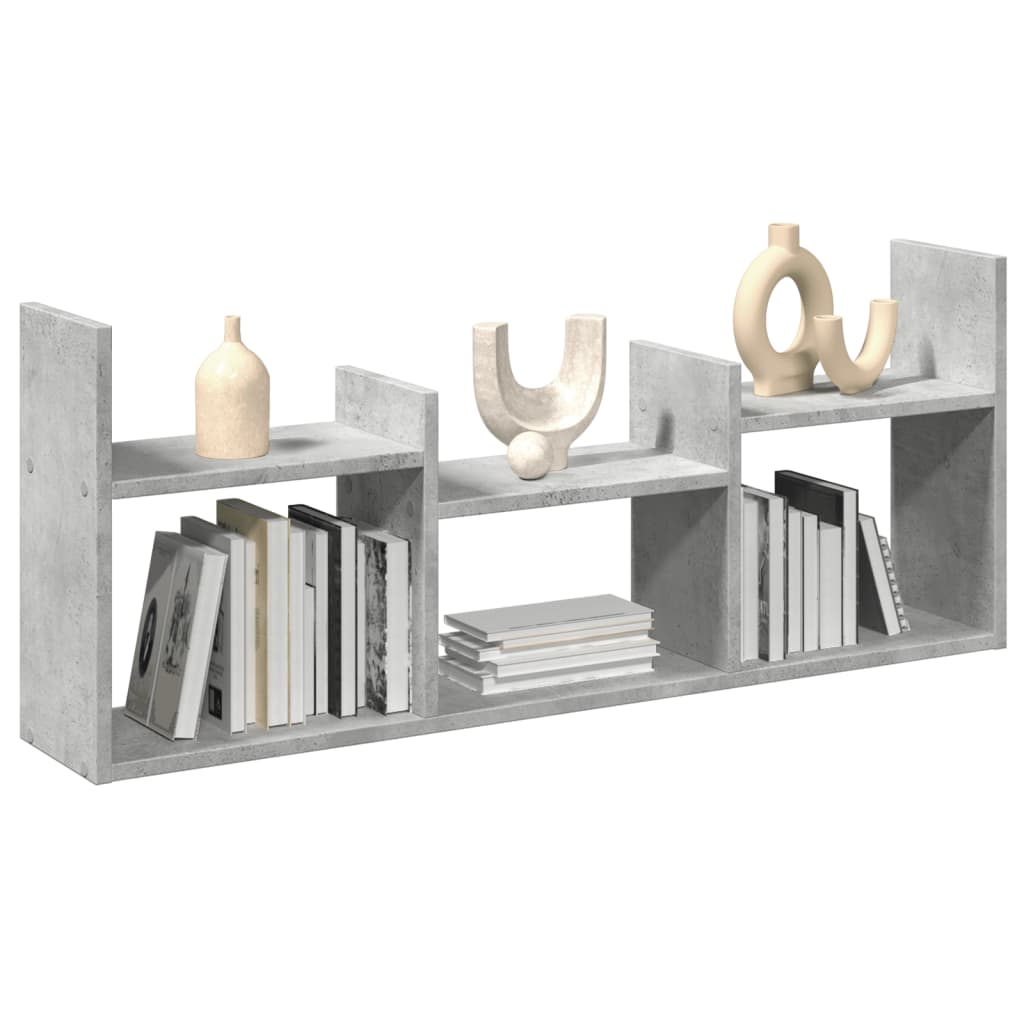 Wall Cabinet 100x18x40 cm Concrete Grey Wood Material