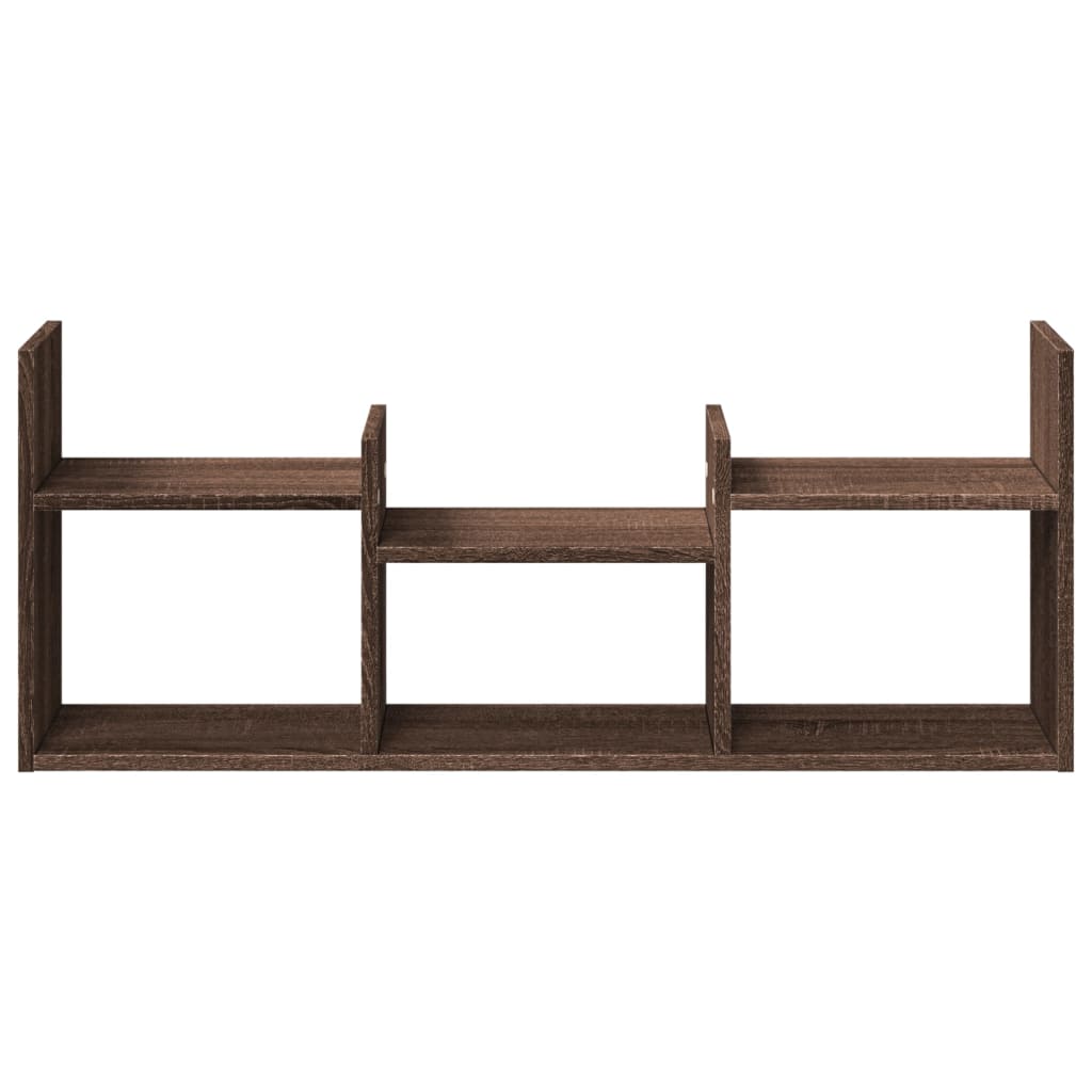 Wall Cabinet 100x18x40 cm Brown Oak Look Wood Material