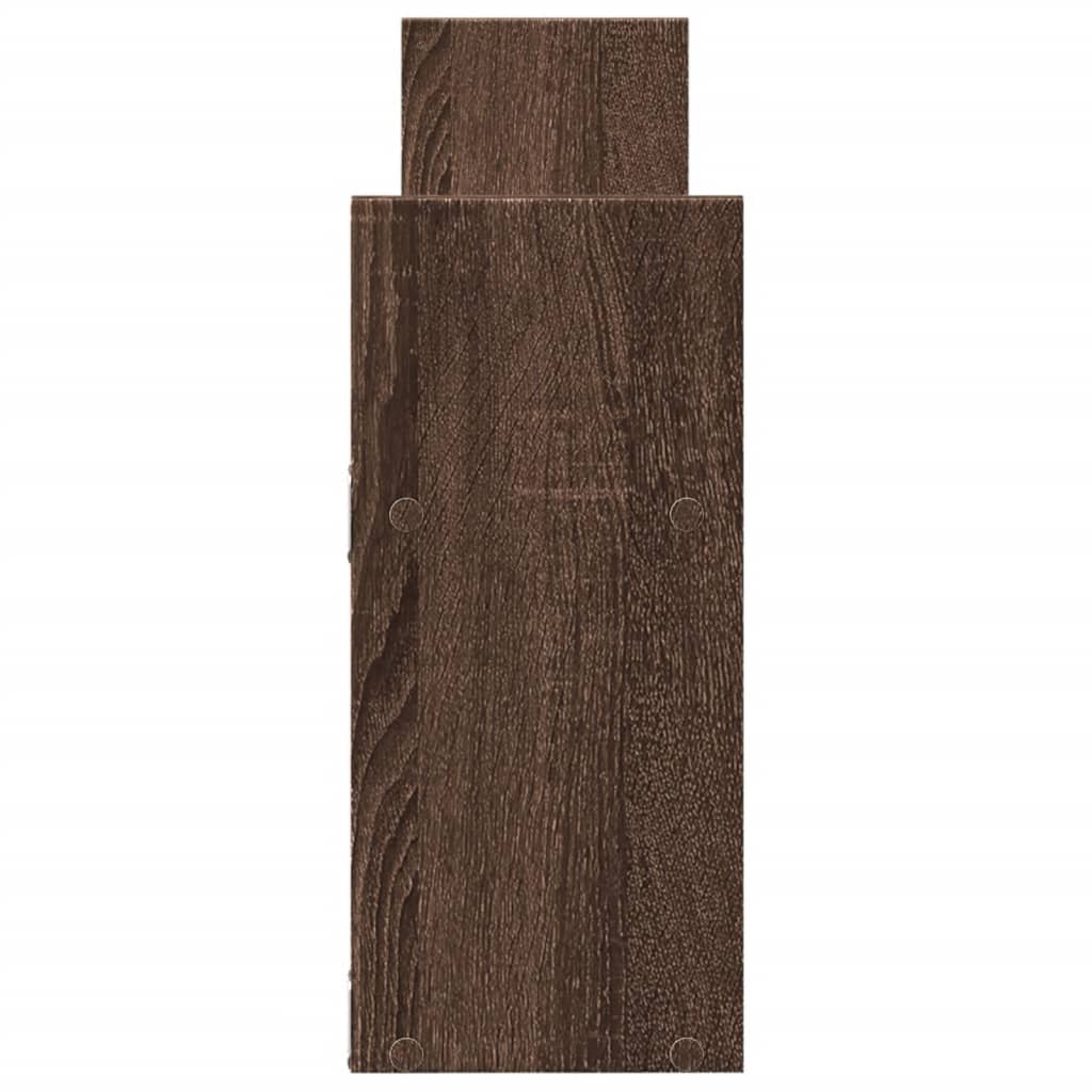 Wall Cabinet 100x18x40 cm Brown Oak Look Wood Material