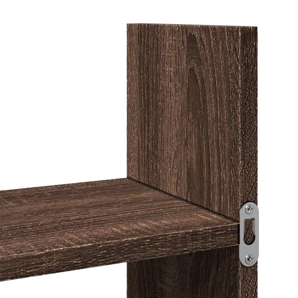 Wall Cabinet 100x18x40 cm Brown Oak Look Wood Material