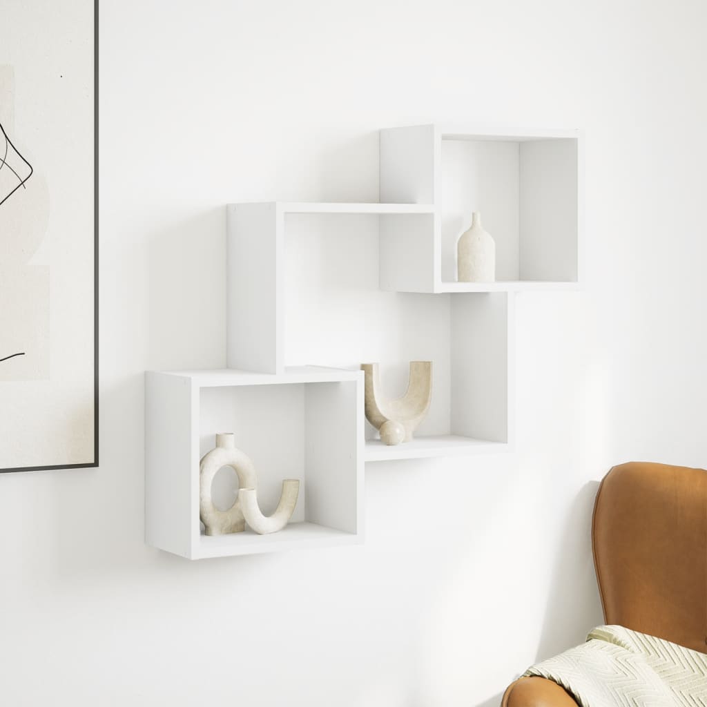 Wall Cabinet 78x18x71 cm White Wood Material