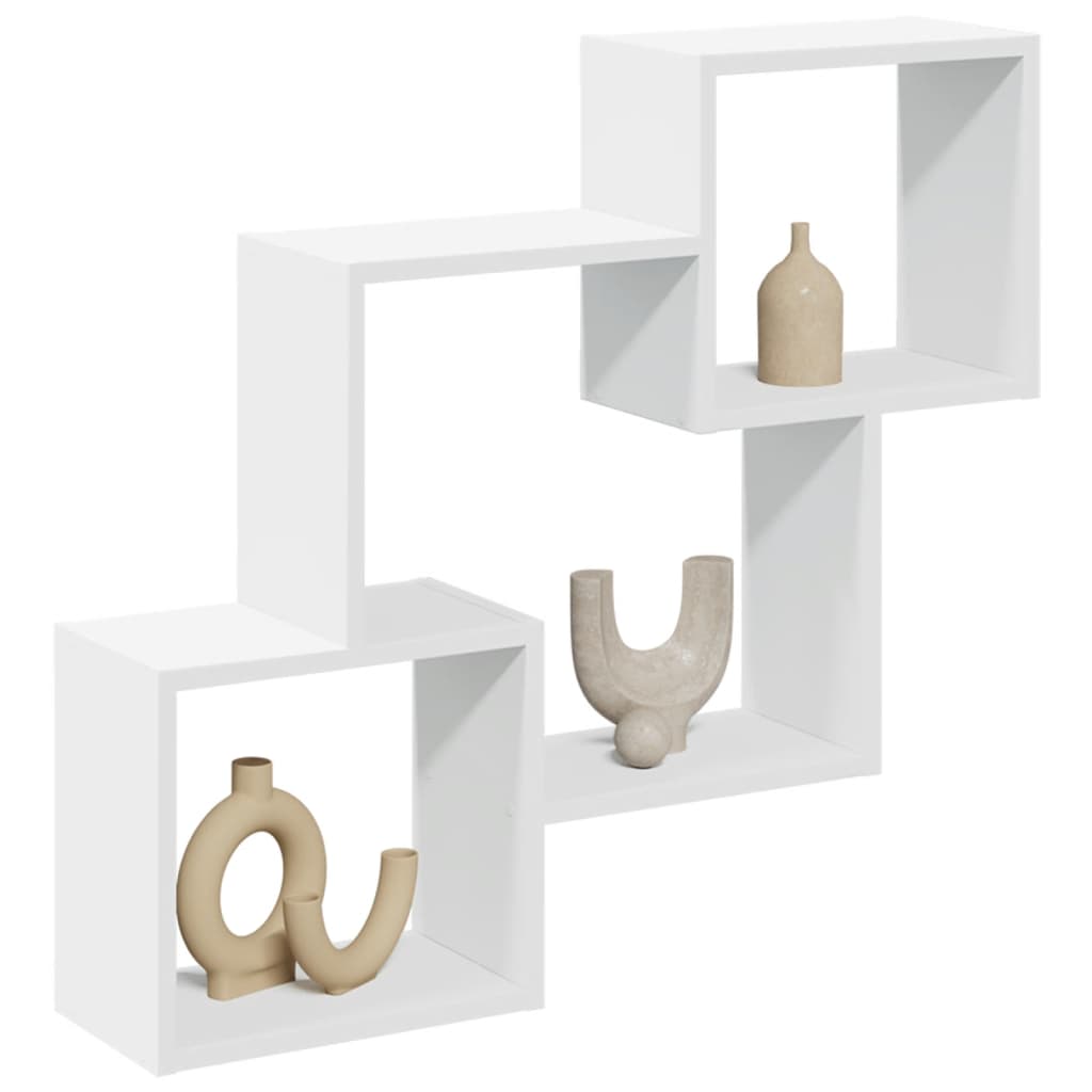 Wall Cabinet 78x18x71 cm White Wood Material