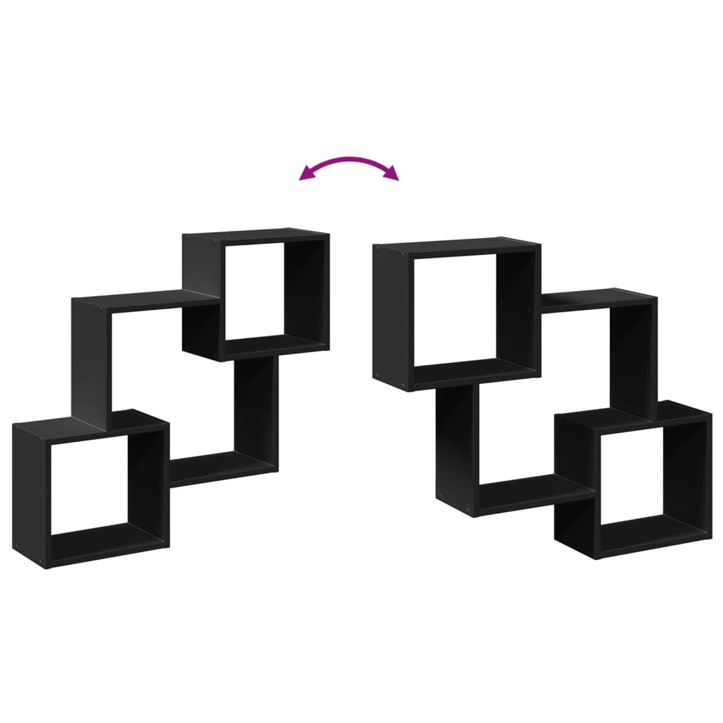 Wall Cabinet 78x18x71 cm Black Wood Material
