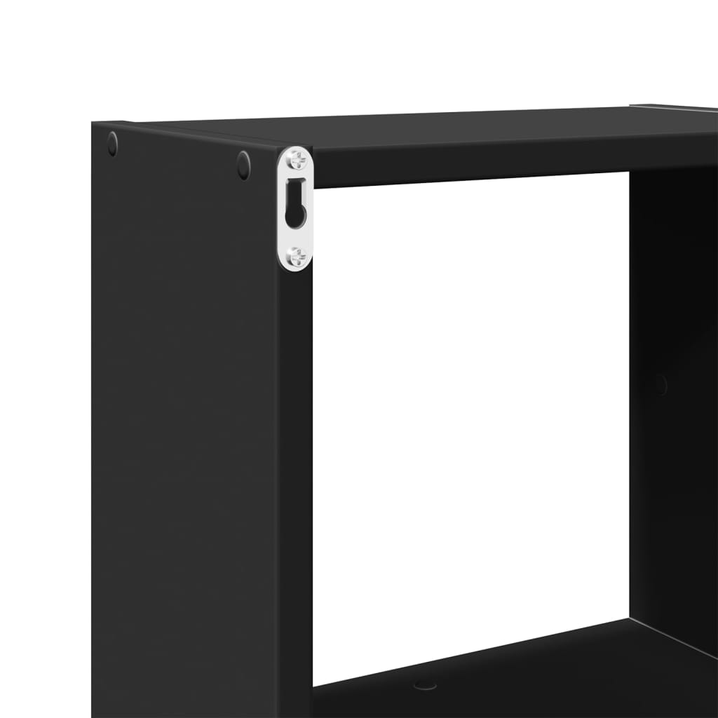 Wall Cabinet 78x18x71 cm Black Wood Material