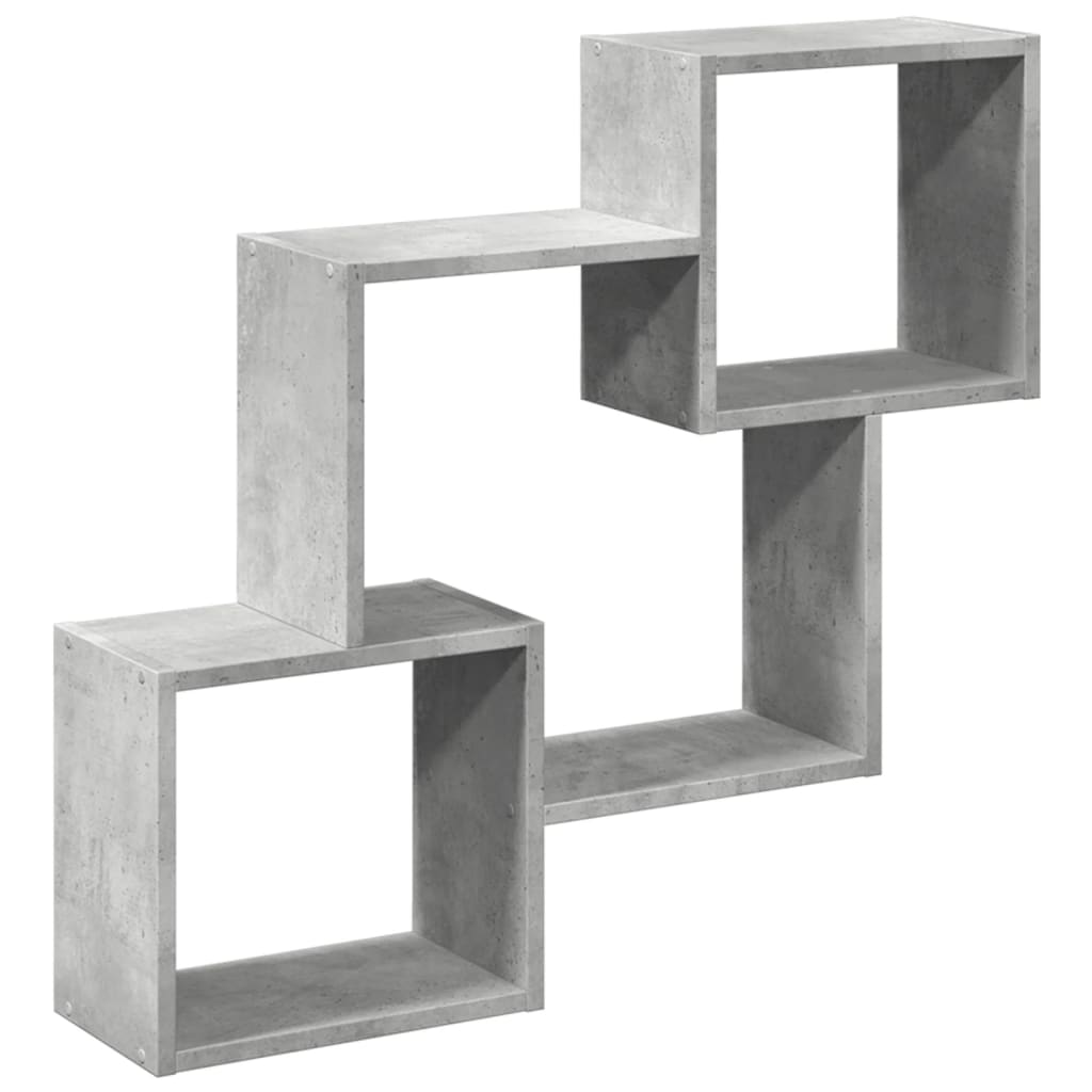 Wall Cabinet 78x18x71 cm Concrete Grey Wood Material