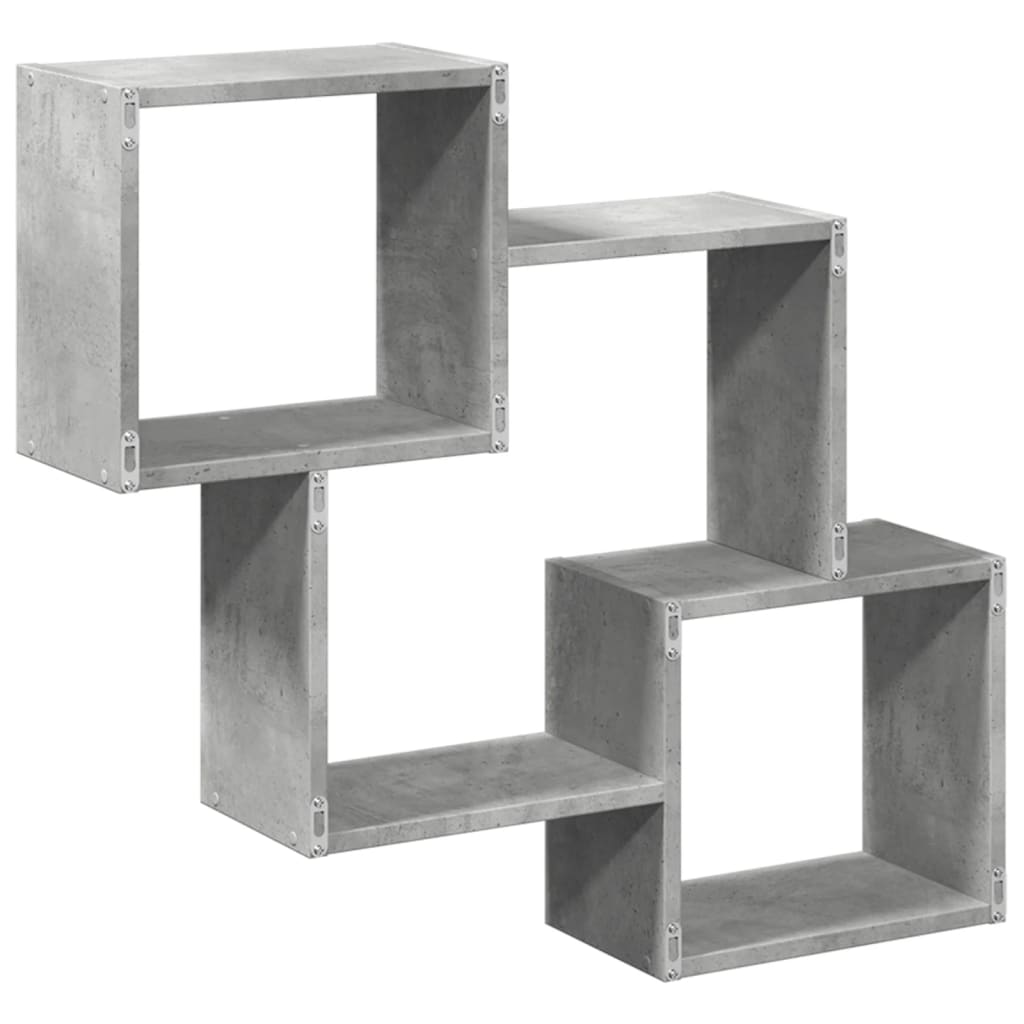Wall Cabinet 78x18x71 cm Concrete Grey Wood Material