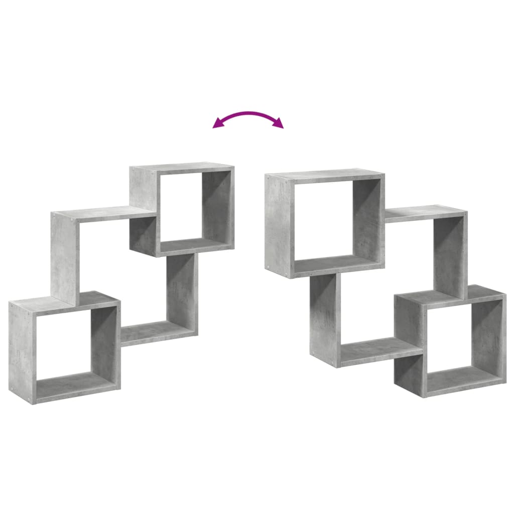 Wall Cabinet 78x18x71 cm Concrete Grey Wood Material