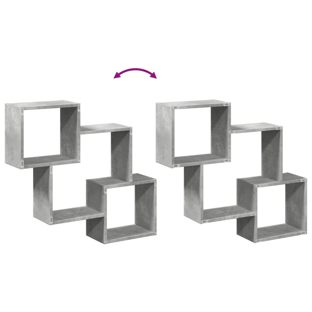 Wall Cabinet 78x18x71 cm Concrete Grey Wood Material