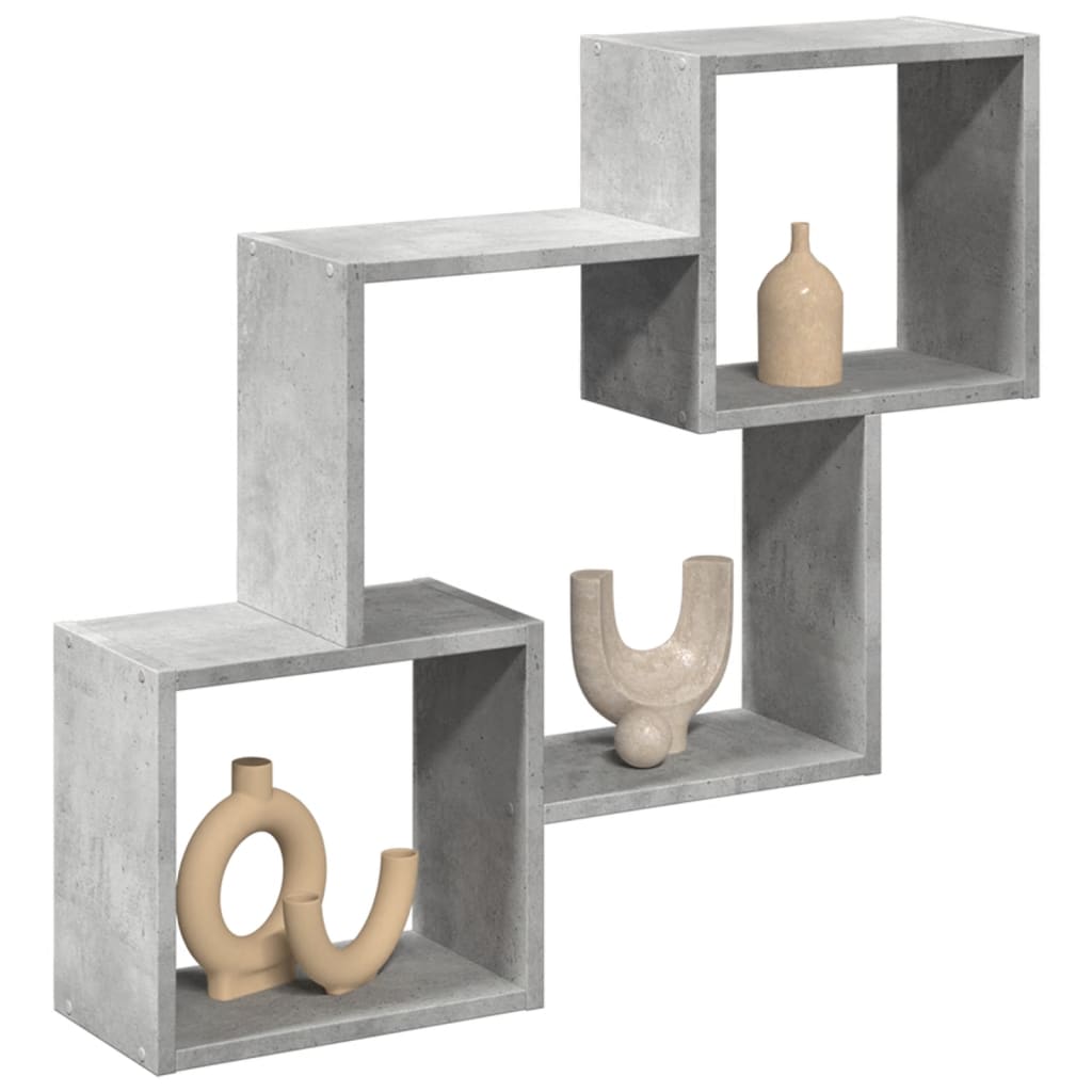 Wall Cabinet 78x18x71 cm Concrete Grey Wood Material