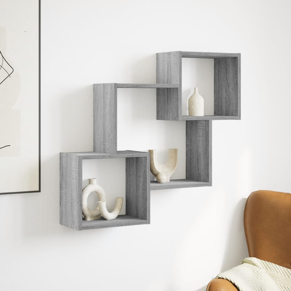 Wall Cabinet 78x18x71 cm Grey Sonoma Wood Material