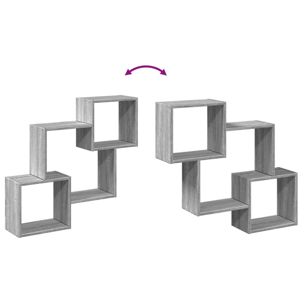 Wall Cabinet 78x18x71 cm Grey Sonoma Wood Material