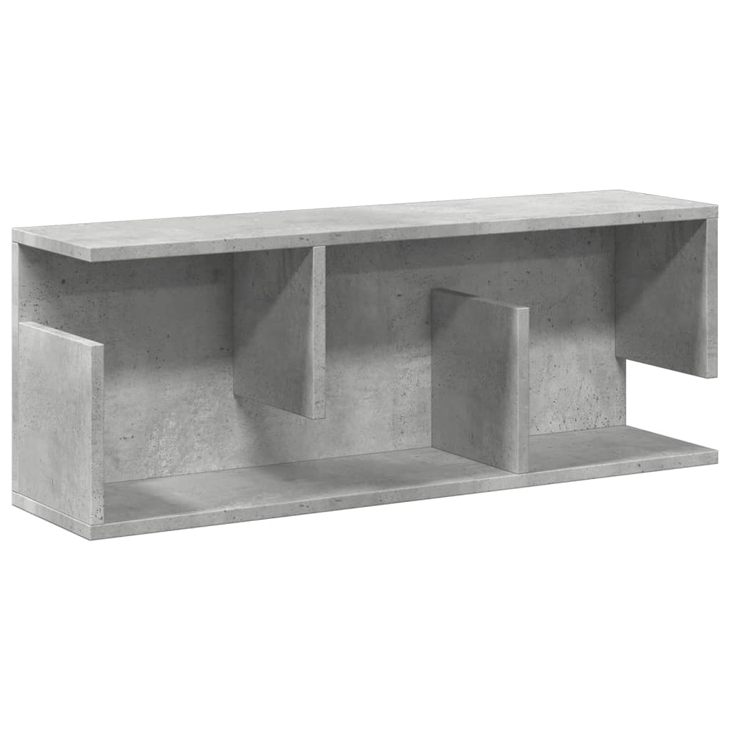 Wall Cabinet 80x20x30 cm Concrete Grey Wood Material