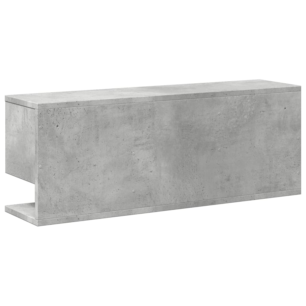 Wall Cabinet 80x20x30 cm Concrete Grey Wood Material
