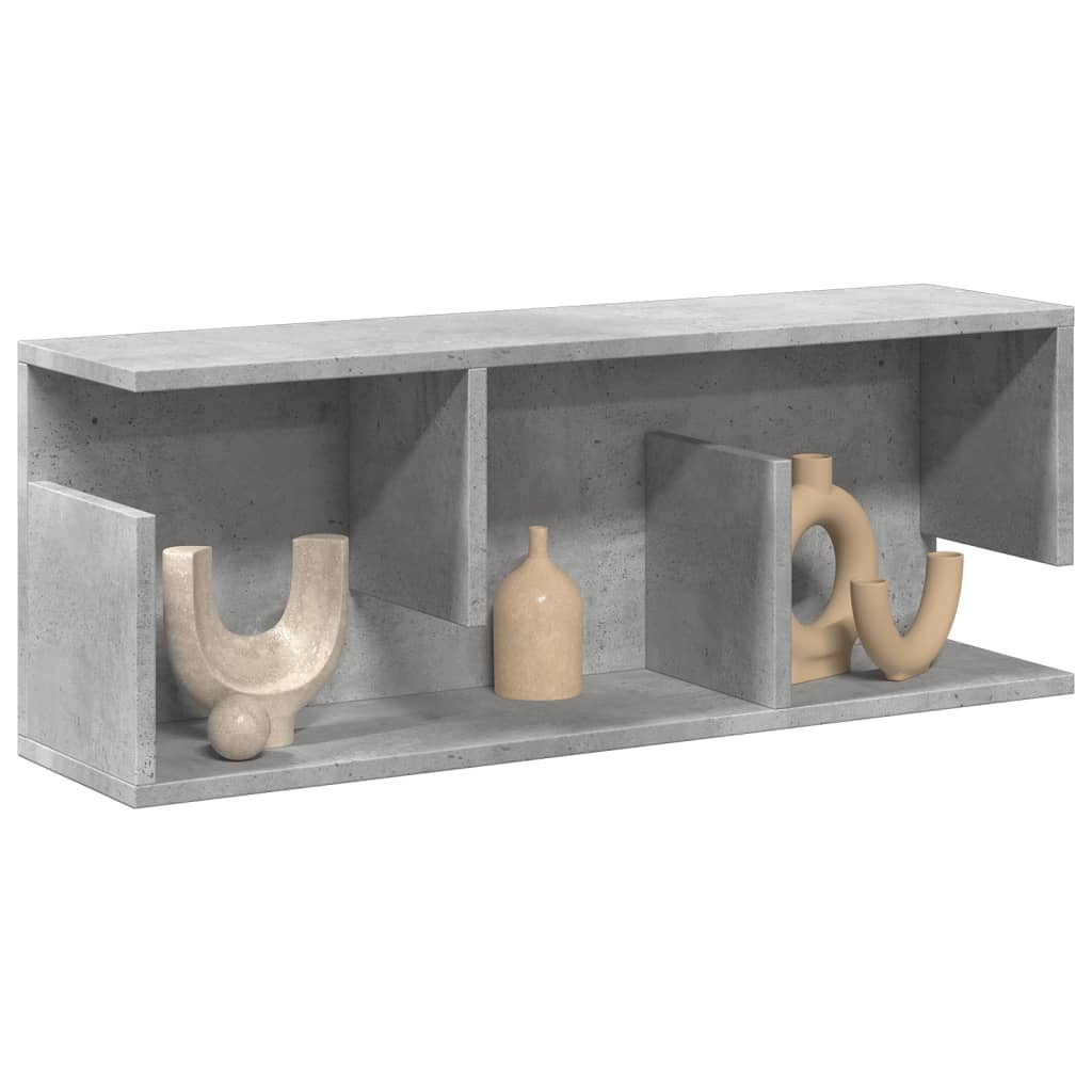 Wall Cabinet 80x20x30 cm Concrete Grey Wood Material