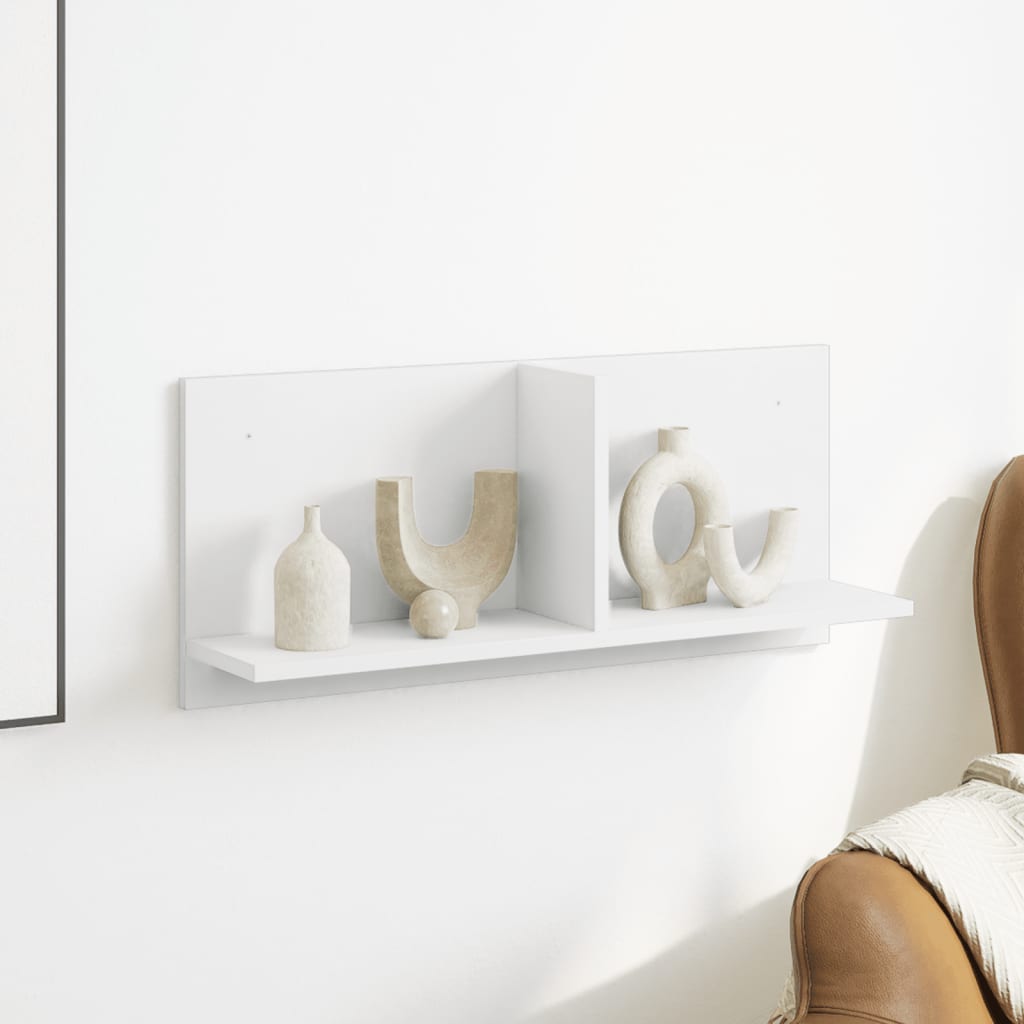 Wall Cabinet 70x16.5x30 cm White Wood Material