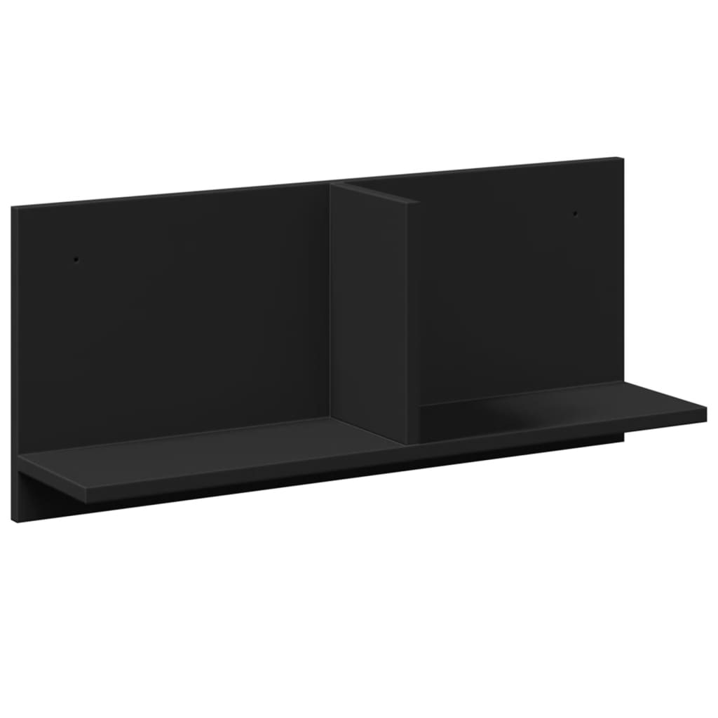 Wall Cabinet 70x16.5x30 cm Black Wood Material