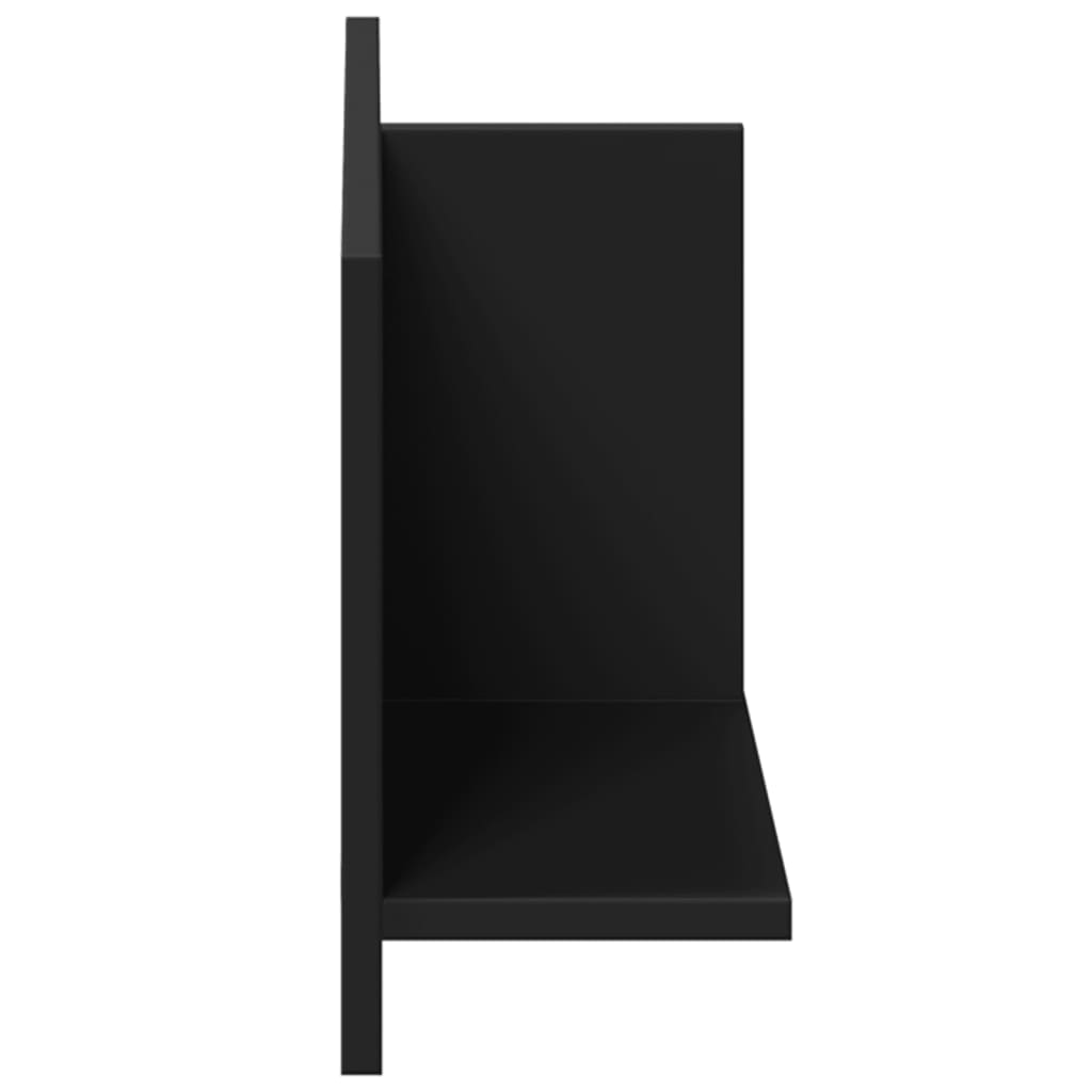 Wall Cabinet 70x16.5x30 cm Black Wood Material