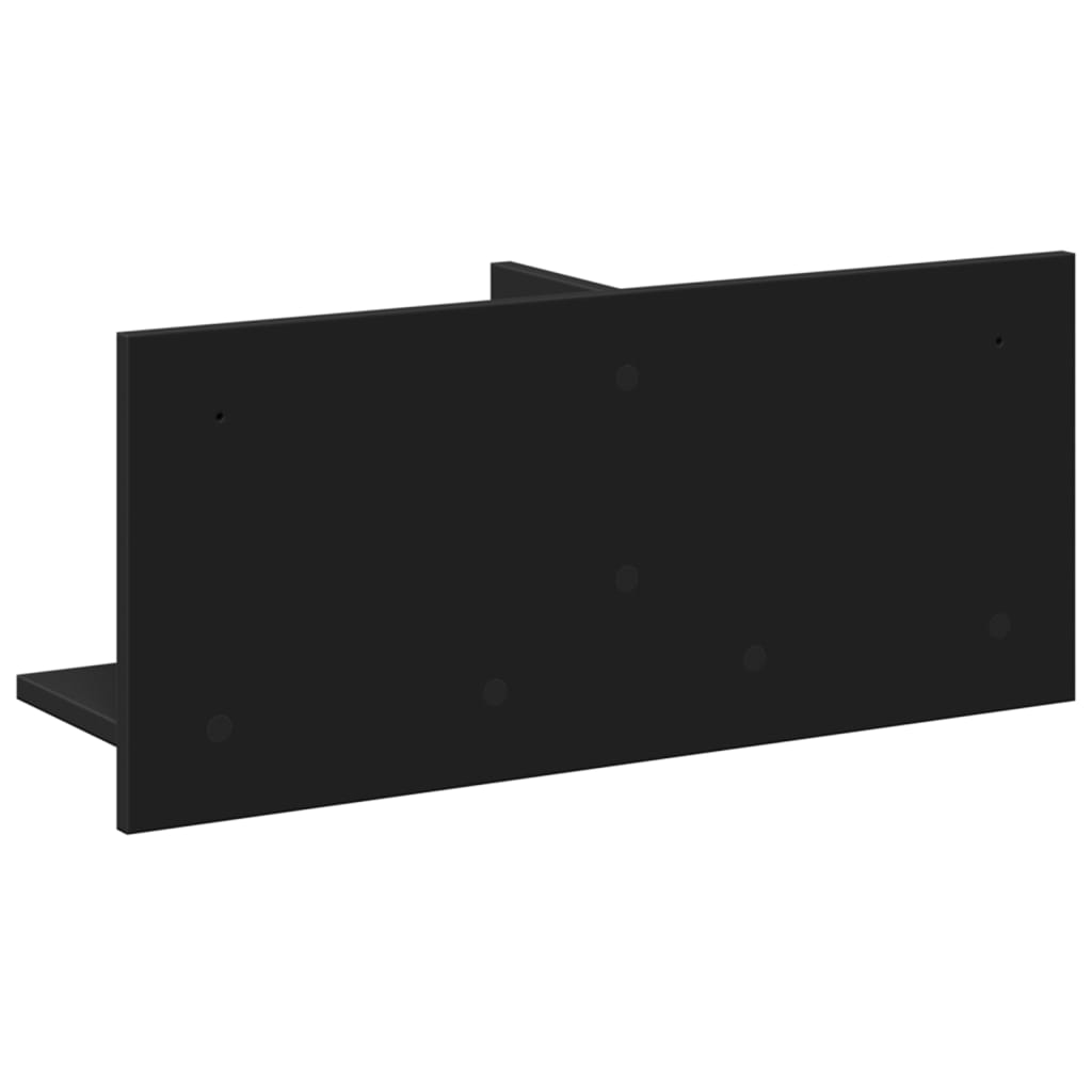 Wall Cabinet 70x16.5x30 cm Black Wood Material