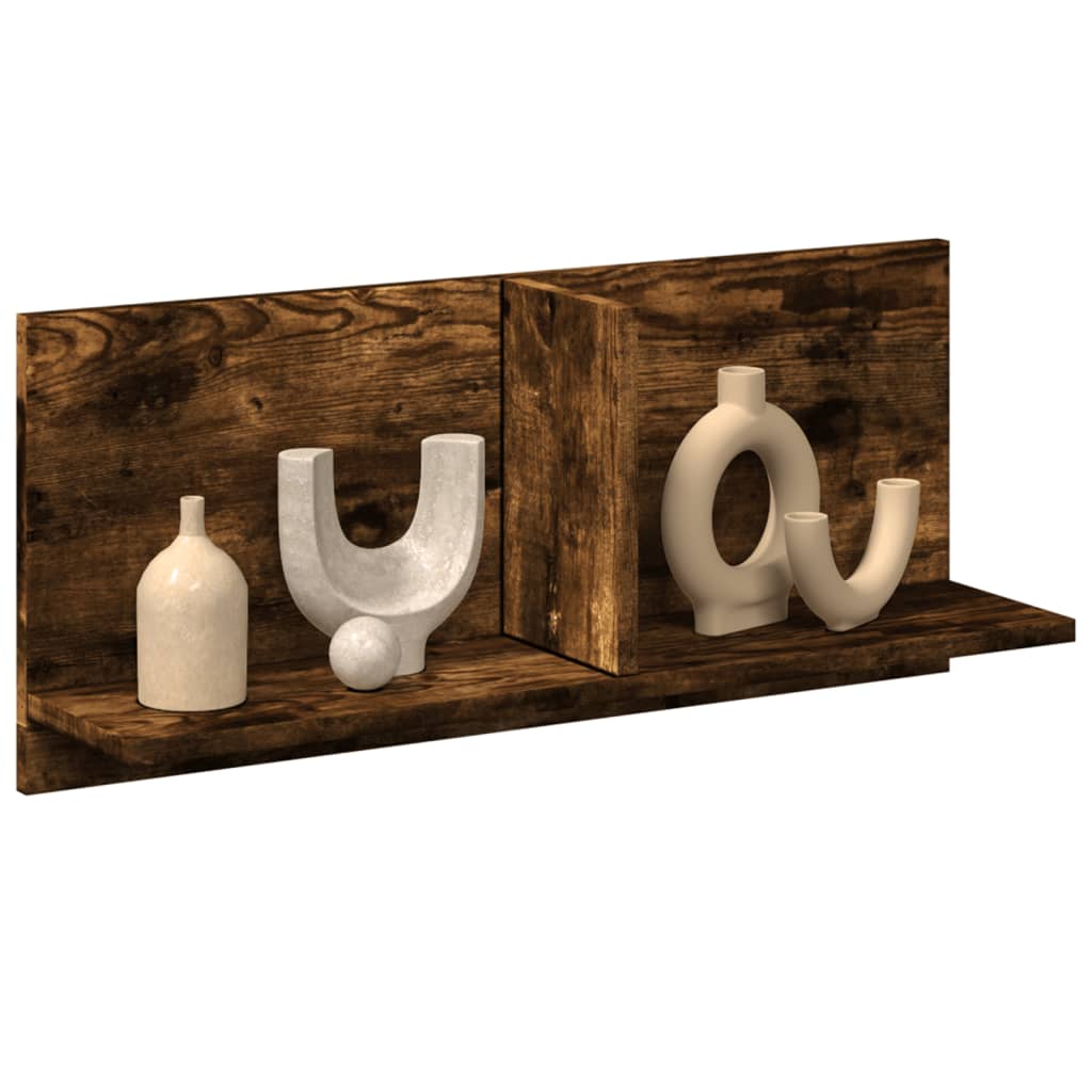 Wall cabinet 70x16.5x30 cm smoked oak wood material