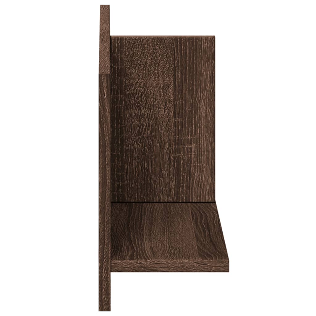 Wall Cabinet 70x16.5x30 cm Brown Oak Look Wood Material