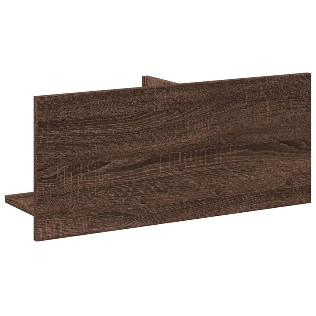 Wall Cabinet 70x16.5x30 cm Brown Oak Look Wood Material