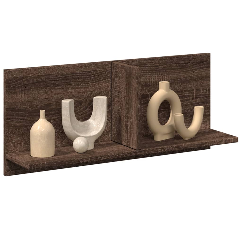 Wall Cabinet 70x16.5x30 cm Brown Oak Look Wood Material