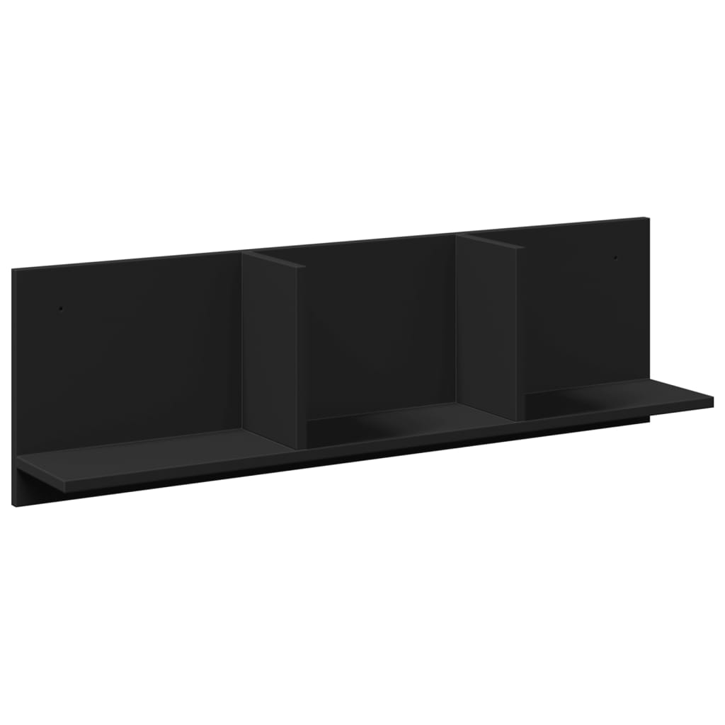 Wall Cabinet 100x16.5x30 cm Black Wood Material