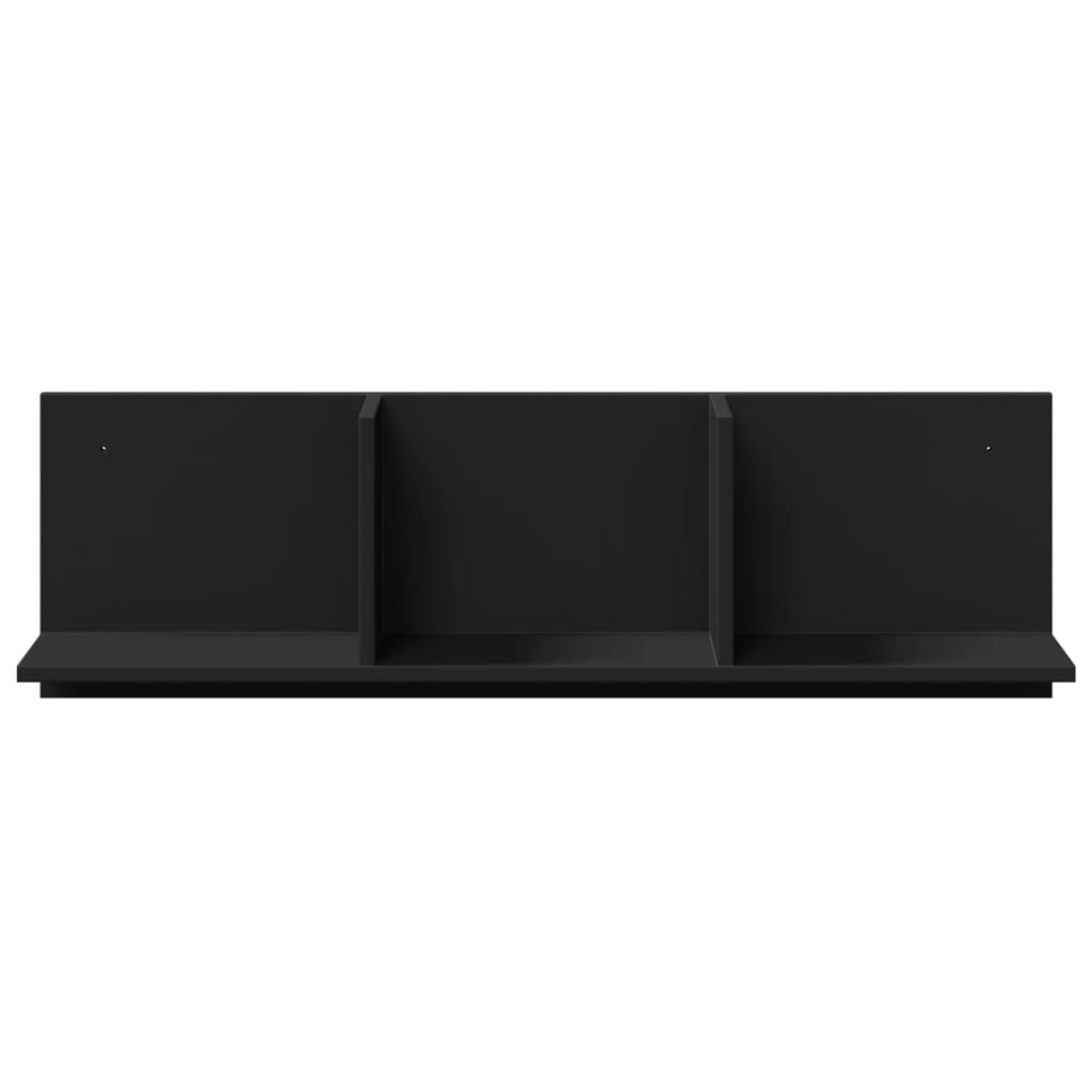 Wall Cabinet 100x16.5x30 cm Black Wood Material