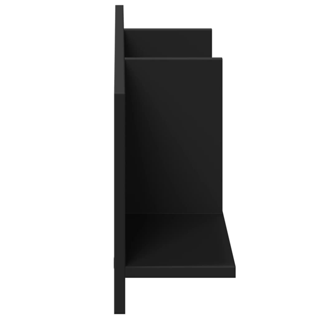 Wall Cabinet 100x16.5x30 cm Black Wood Material