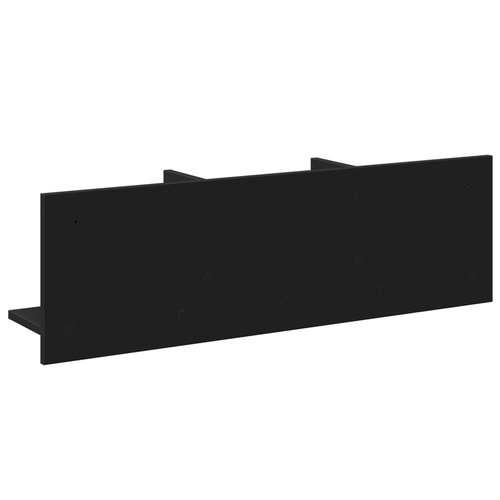 Wall Cabinet 100x16.5x30 cm Black Wood Material