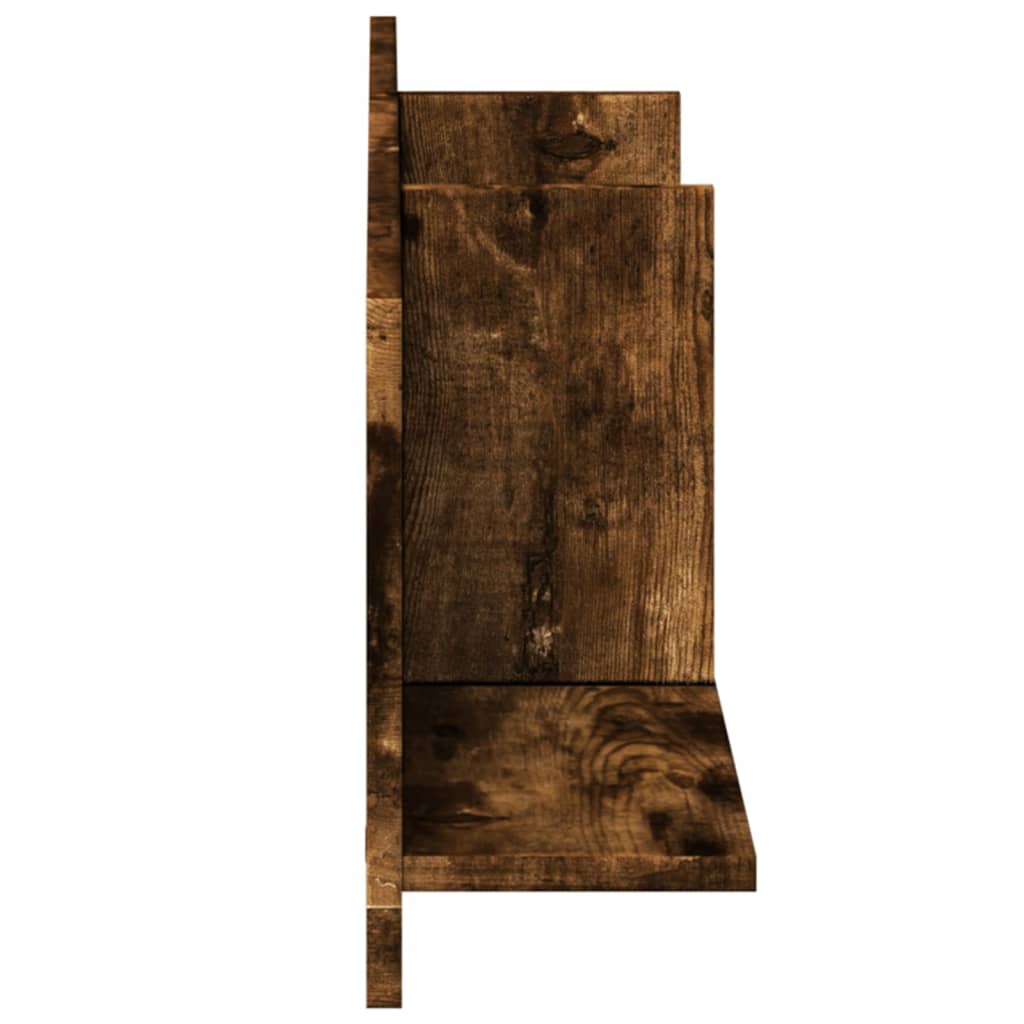 Wall cabinet 100x16.5x30 cm smoked oak wood material