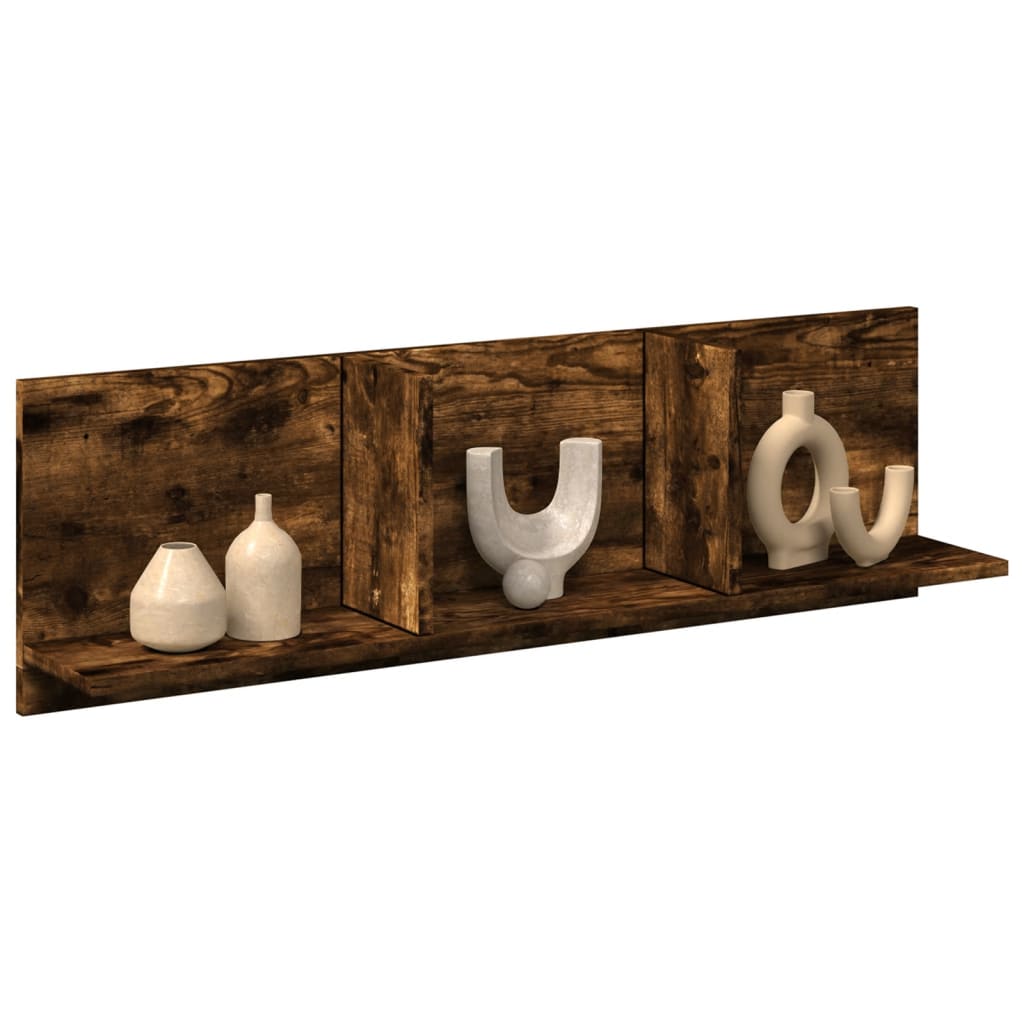 Wall cabinet 100x16.5x30 cm smoked oak wood material