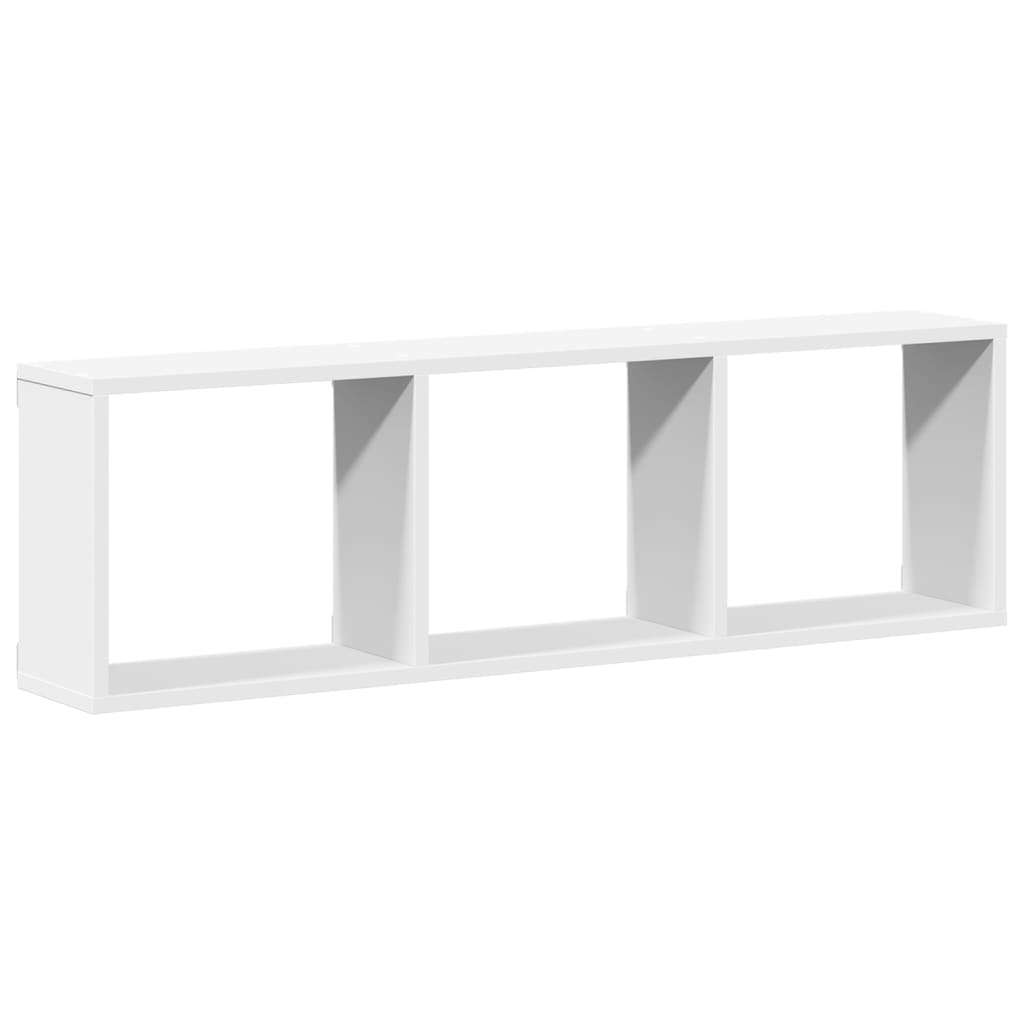 Wall Cabinet 100x16x30 cm White Wood Material