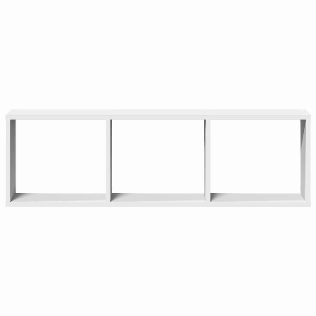 Wall Cabinet 100x16x30 cm White Wood Material