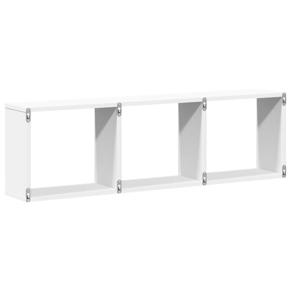 Wall Cabinet 100x16x30 cm White Wood Material