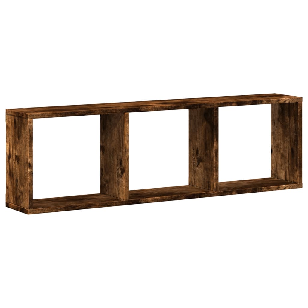 Wall Cabinet 100x16x30 cm Smoked Oak Wood Material