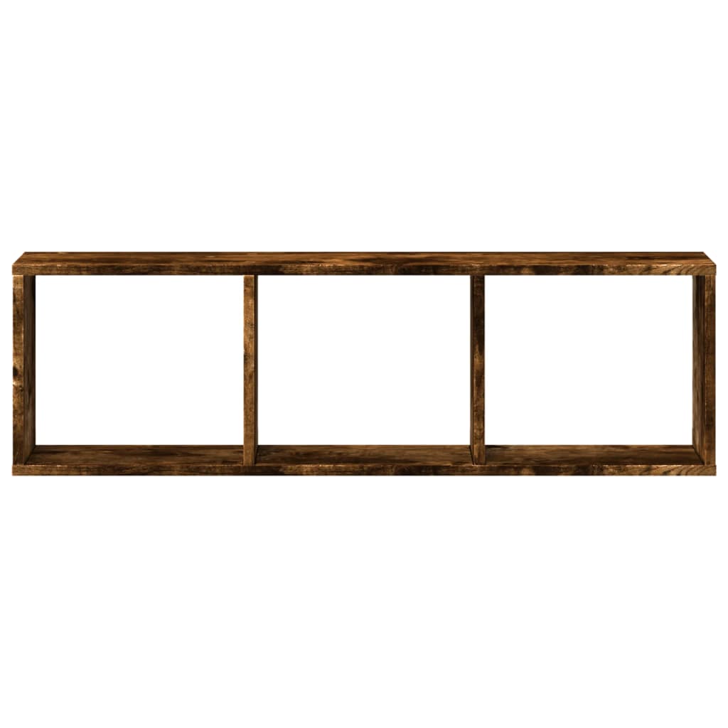 Wall Cabinet 100x16x30 cm Smoked Oak Wood Material