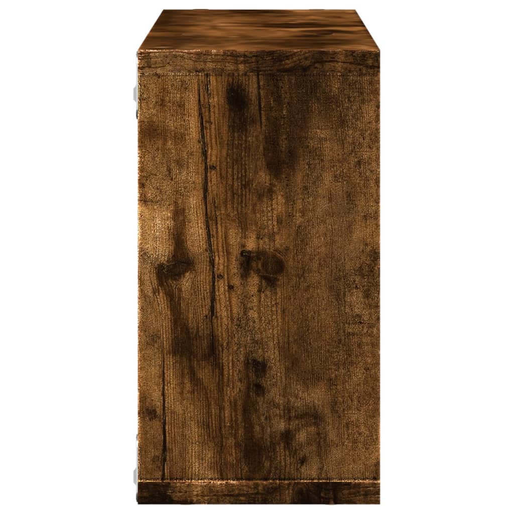 Wall Cabinet 100x16x30 cm Smoked Oak Wood Material